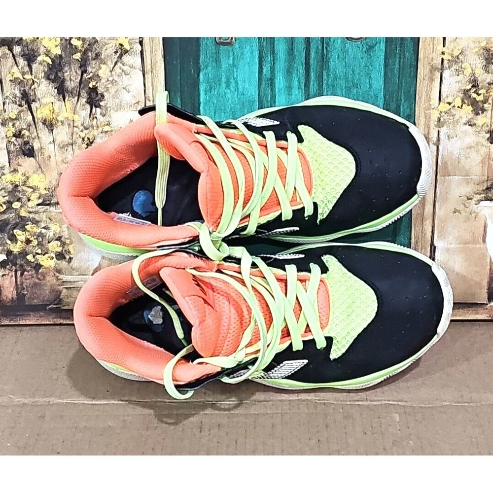 Adidas Harden Stepback J Black/Neon Green/Orange Men's Size 7 Basketball Shoes